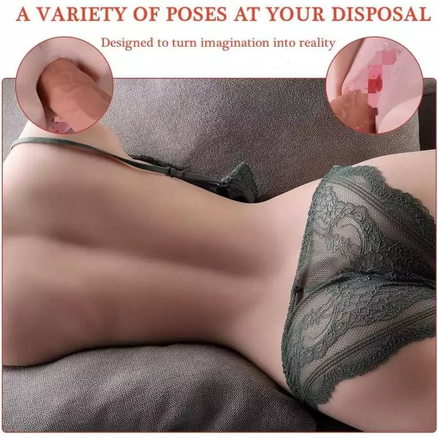 19.16LB Male Masturbator Sex Doll for Men, 3 in 1 Lifelike Torso Masturbator Love Doll with Big Boobs Tight Vagina & Anal, 3D Li