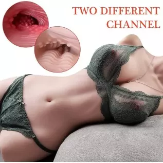 19.16LB Male Masturbator Sex Doll for Men, 3 in 1 Lifelike Torso Masturbator Love Doll with Big Boobs Tight Vagina & Anal, 3D Li