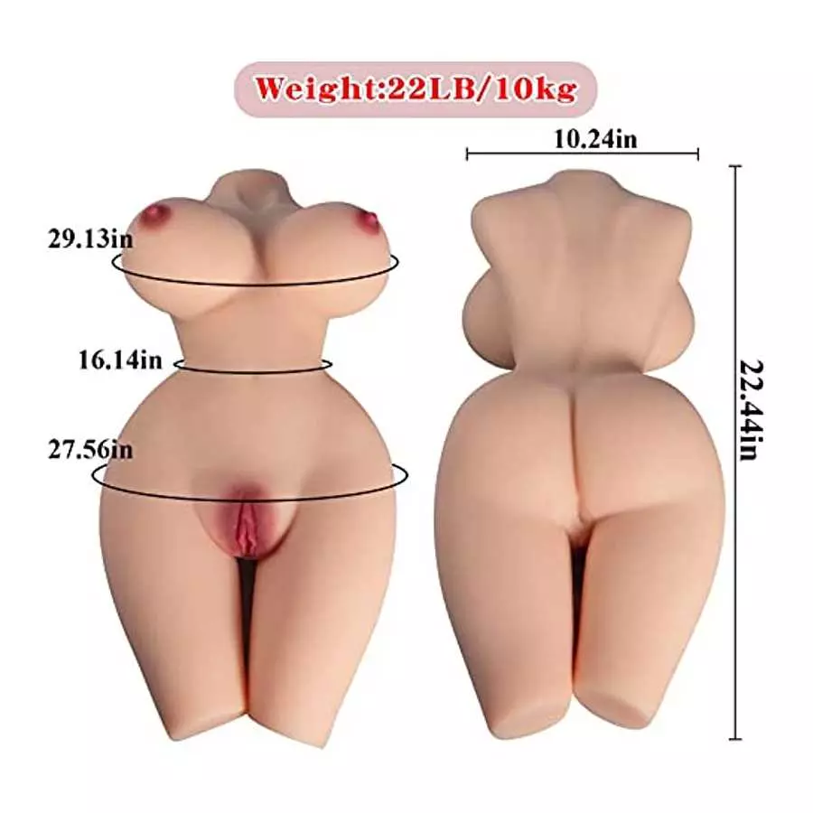 22LB Sex Doll Torso Male Masturbator Sex Toy, 3 in 1 Realistic Female Sex Dolls with Big Boobs Pussy Ass for Vagina Anal Breast 