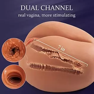Realistic Male Masturbator Sex Doll for Men with Plump Labia, Realistic Butt Silicone Pocket Pussy with Vagina Anal Stroker, 4.8