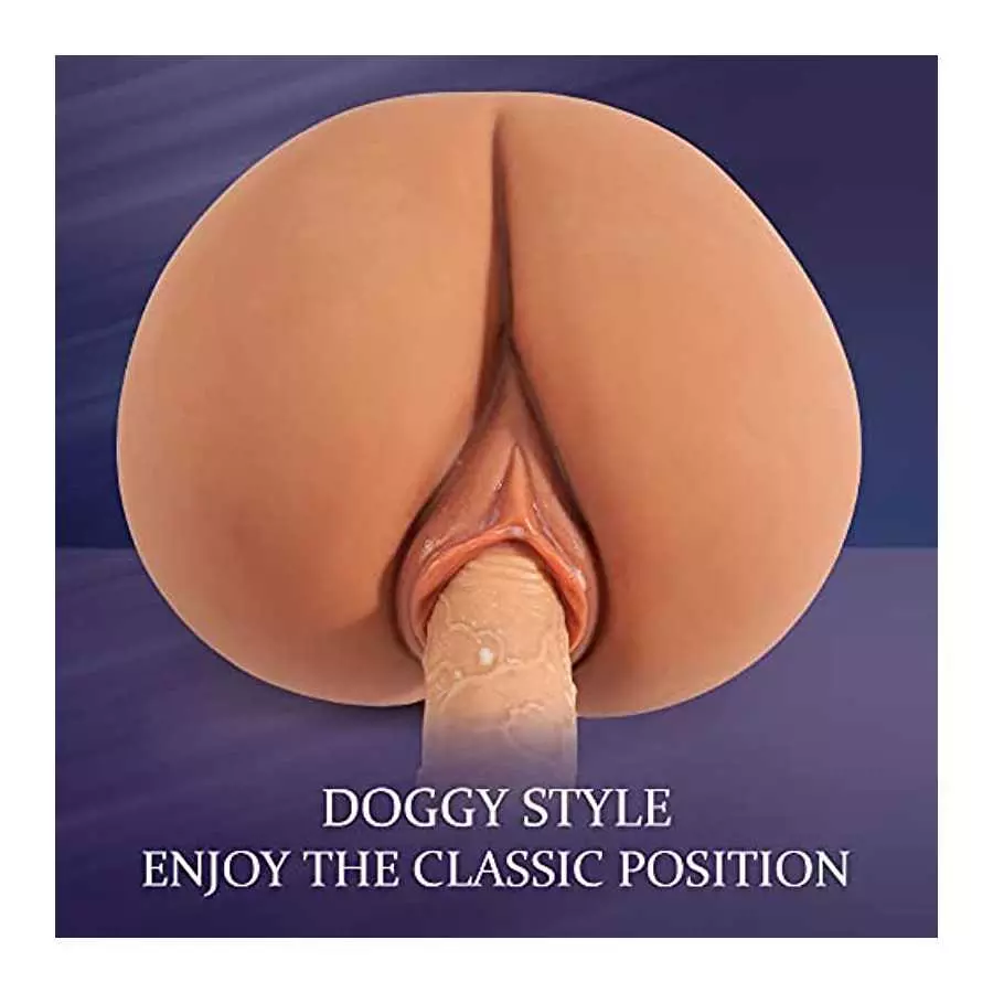 Realistic Male Masturbator Sex Doll for Men with Plump Labia, Realistic Butt Silicone Pocket Pussy with Vagina Anal Stroker, 4.8