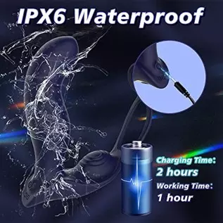 3 in 1 Vibrating Butt Plug Anal Vibrator with Dual Penis Ring, Prostate Massager Silicone Anal Plug with 10 Wiggle & 10 Vibratio