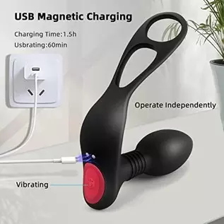 Diweit Prostate Massager Anal Vibrator with 3 in 1 Dual Motor Control 10 Vibration Modes Dual Penis Ring G-spot Vibrator with Re Diweit Prostate Massager Anal Vibrator with 3 in 1 Dual Motor Control 10 Vibration Modes Dual Penis Ring G-spot Vibrator with Re