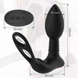 Diweit Prostate Massager Anal Vibrator with 3 in 1 Dual Motor Control 10 Vibration Modes Dual Penis Ring G-spot Vibrator with Re Diweit Prostate Massager Anal Vibrator with 3 in 1 Dual Motor Control 10 Vibration Modes Dual Penis Ring G-spot Vibrator with Re