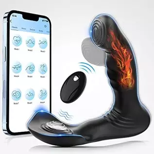 AMOVIBE Prostate Massager with 9 Wiggle & Vibration Patterns, App Control Anal Plug, Prostate Stimulor Toys with Heating Functio