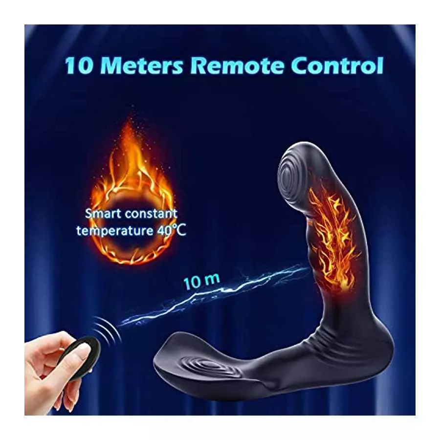 AMOVIBE Prostate Massager with 9 Wiggle & Vibration Patterns, App Control Anal Plug, Prostate Stimulor Toys with Heating Functio