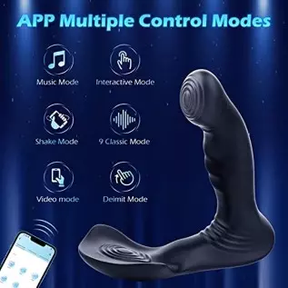 AMOVIBE Prostate Massager with 9 Wiggle & Vibration Patterns, App Control Anal Plug, Prostate Stimulor Toys with Heating Functio AMOVIBE Prostate Massager with 9 Wiggle & Vibration Patterns, App Control Anal Plug, Prostate Stimulor Toys with Heating Functio
