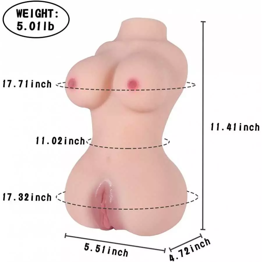 Realistic Sex Doll for Men Male Masturbator Toy Torso Pocket Pussy Pussycats Hands-Free 2 in 1 Adult Sex Toy for Men 5LBS…