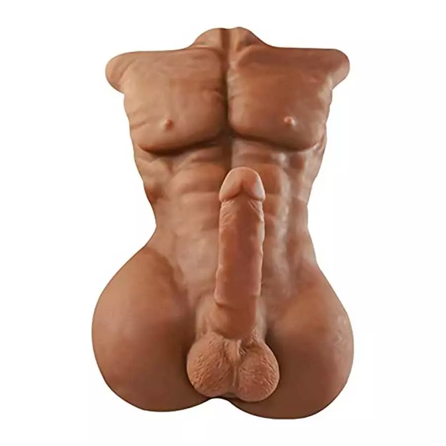 Sex Doll with Male Torso Half-Body,Sexpower 16.9lb Sex Doll with Flexible Dildo for Women, Gay Sex Doll with Tight Anal Hole ,Un