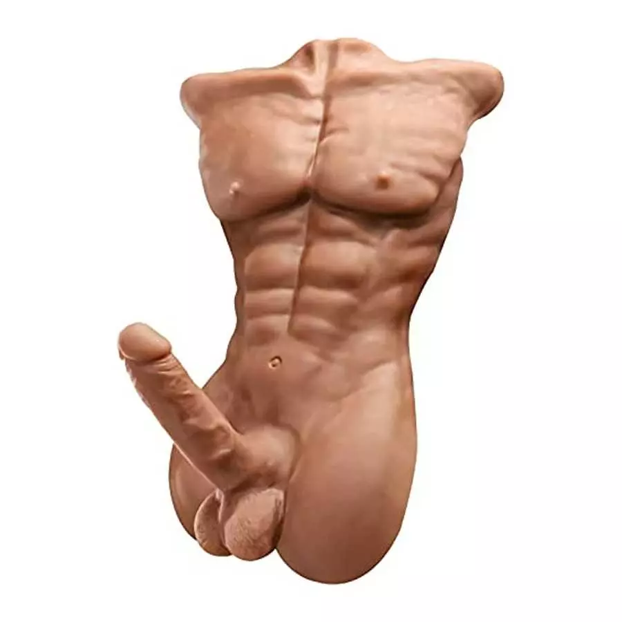 Sex Doll with Male Torso Half-Body,Sexpower 16.9lb Sex Doll with Flexible Dildo for Women, Gay Sex Doll with Tight Anal Hole ,Un