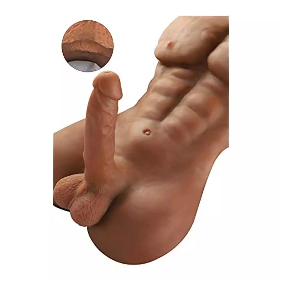 Sex Doll with Male Torso Half-Body,Sexpower 16.9lb Sex Doll with Flexible Dildo for Women, Gay Sex Doll with Tight Anal Hole ,Un