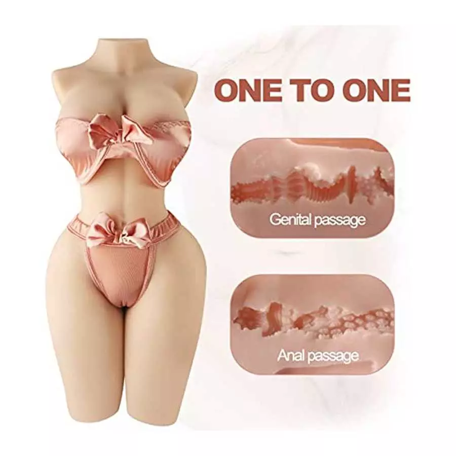 Sex Doll Male Masturbator Stroker with Big Boobs, Jaspik Female Torso Love Doll Lifelike Pussy Ass w/ Tight Vaginal Anal and 3D 