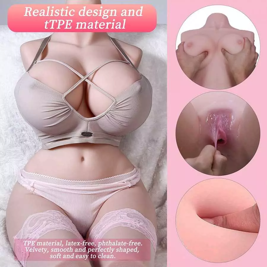 Life Size Sex Doll Male Masturbator for Men with Realistic Big Boobs Pussy Ass Butt, Female Torso Body Doll Adult Love Doll with