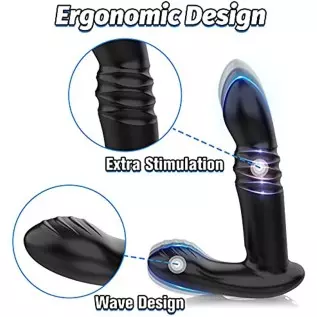 Anal Vibrator with 7 Vibrating Modes & Thrusting Actions, Adorime Rechargeable Prostate Massager Vibrating Butt Plug Anus Stimul