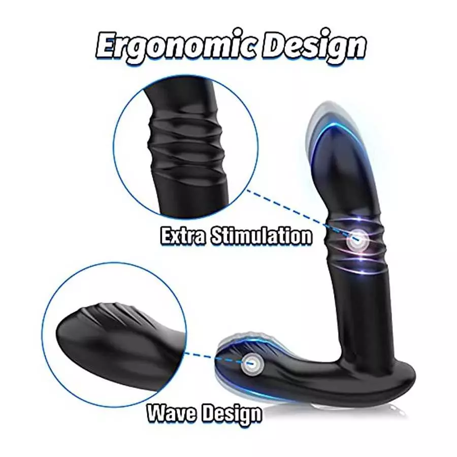 Anal Vibrator with 7 Vibrating Modes & Thrusting Actions, Adorime Rechargeable Prostate Massager Vibrating Butt Plug Anus Stimul