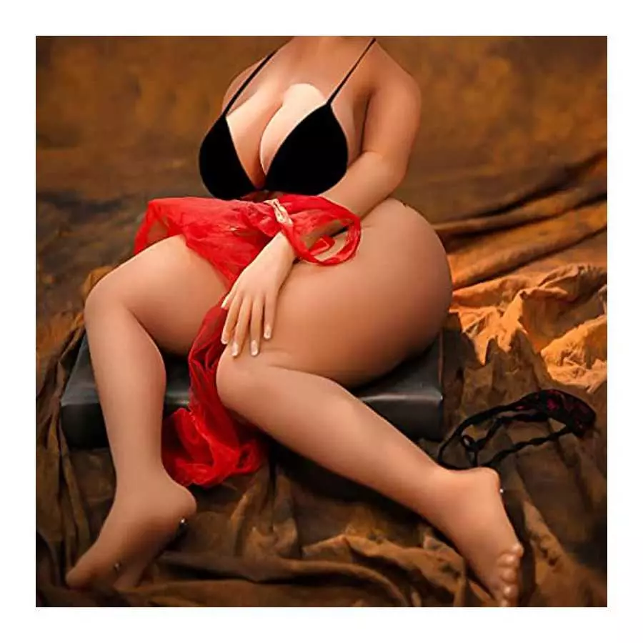 Fat Sex Doll for Men Tan Skin Adult Real Torso Love Dolls with Flexible Metal Skeleton Lifelike TPE Solid Big Boobs Realistic Se