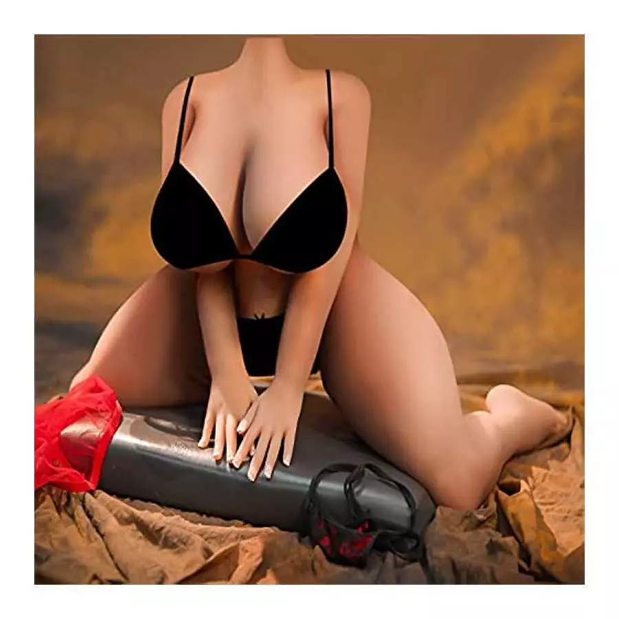 Fat Sex Doll for Men Tan Skin Adult Real Torso Love Dolls with Flexible Metal Skeleton Lifelike TPE Solid Big Boobs Realistic Se