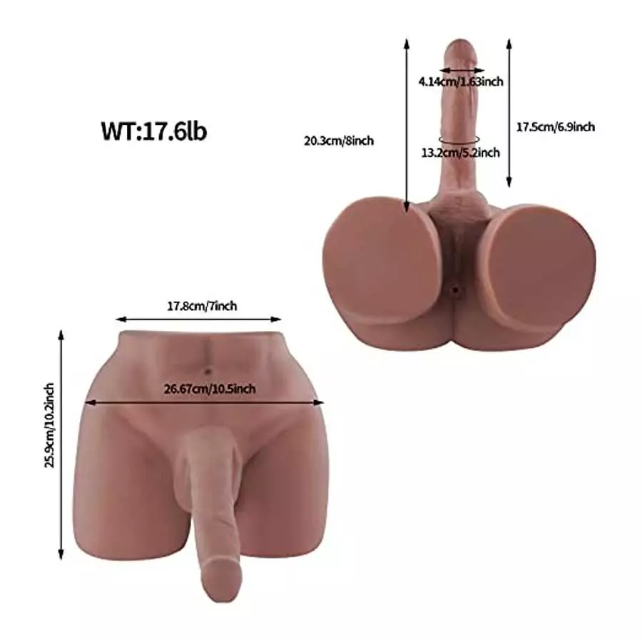 17.6lbs Heavy Dildo Sex Doll - Male Torso Love Doll with Realistic Penis & Tight Anal for Women / Men Couple Masturbation Toys, 
