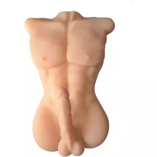 Half Body Male Torso Sex Dolls,Women Masturbatio Dolls Couple's Sex Toys (Brown Male)