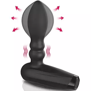 Automatic Inflatable Anal Vibrator - BOMBEX Eric Prostate Massager with 10 Vibrating & Expand Modes, Silicone Rechargeable Vibra