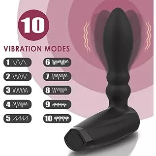 Automatic Inflatable Anal Vibrator - BOMBEX Eric Prostate Massager with 10 Vibrating & Expand Modes, Silicone Rechargeable Vibra
