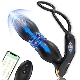 Adult Sex Toy for Men Sex-Thrusting Anal Vibrators with Penis Ring,Vibrating Dildos Sex Toy, Wearable Panty Anal Butt Plug G Spo