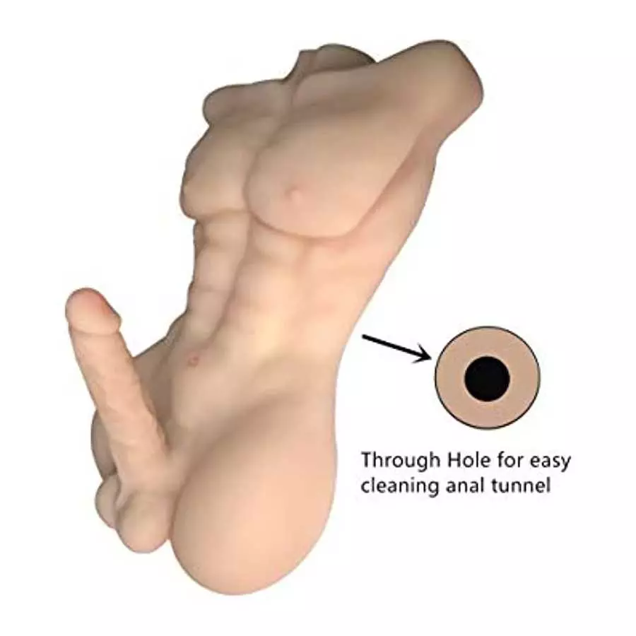 Solid Sex Dolls Realistic Human Torso Masturbation Dildo and Vaginal Love Dolls Dildo Sex Toys for Women for Men (Flesh Man, 21 