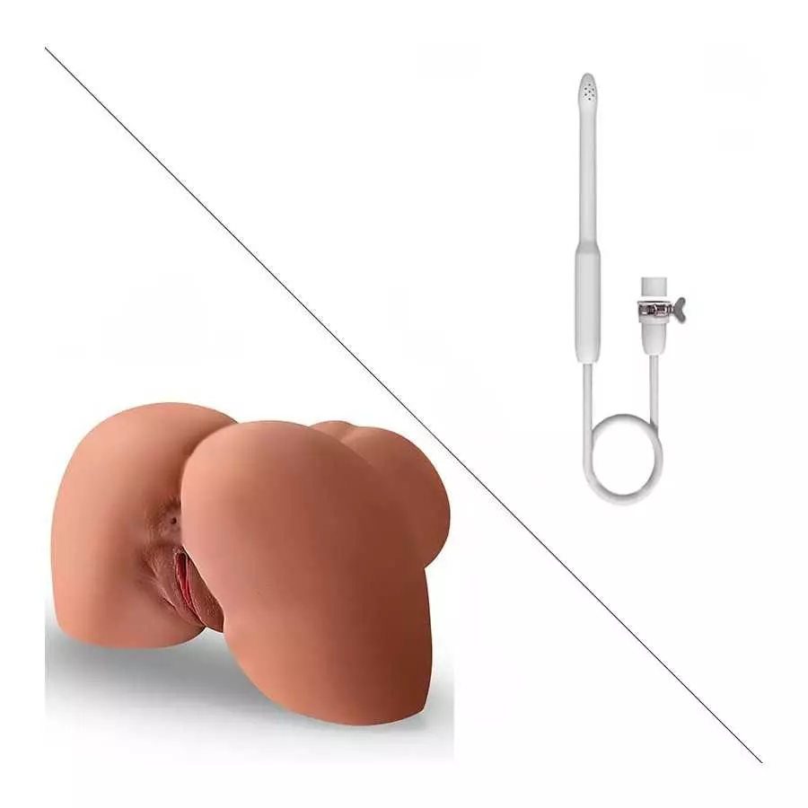 Lifelike Sex Doll Male Masturbator Realistic Pocket Pussy Ass Butt + Sex Doll Douche Washer Hose for Male Sex Toys Cleaning Devi