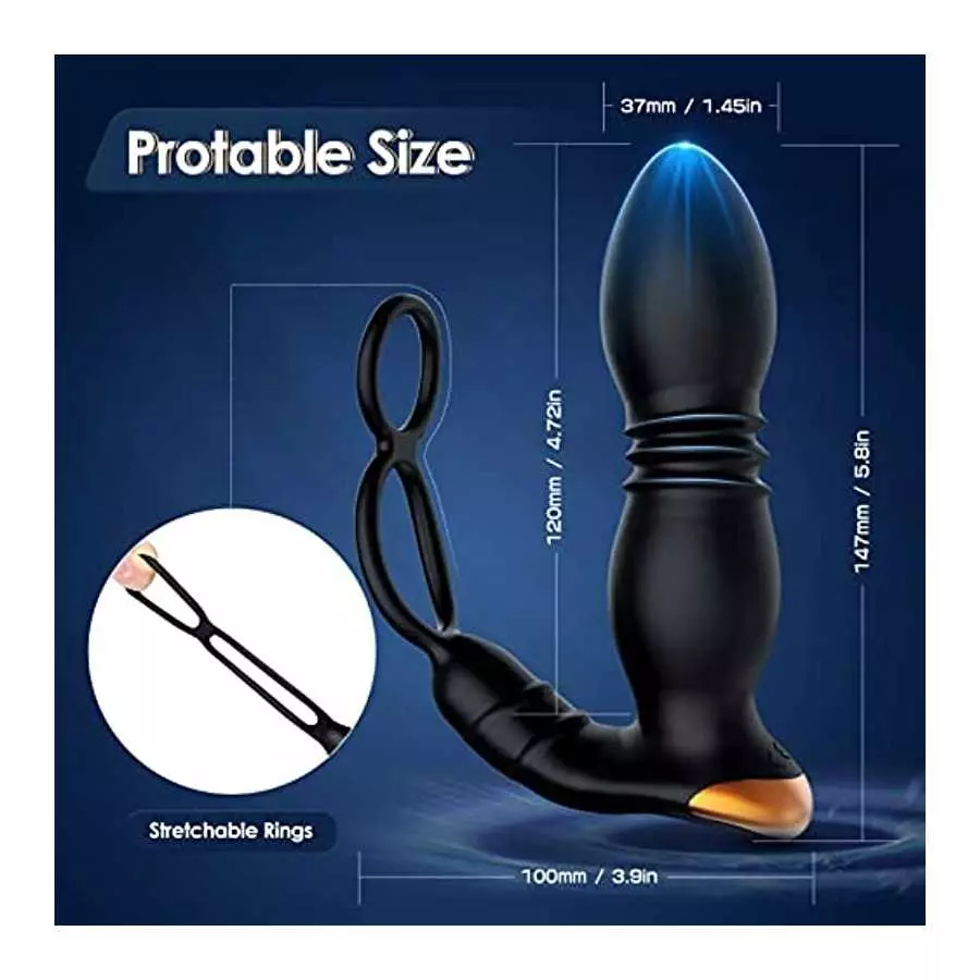 Adult Sex Toy for Men Sex-Thrusting Anal Vibrators with Penis Ring,Vibrating Dildos Sex Toy, Wearable Panty Anal Butt Plug G Spo