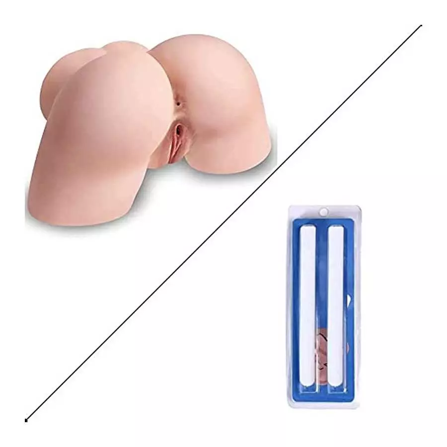 Lifelike Male Masturbator Sex Doll Realistic Butt Toys Pussy Ass with Drying Sticks to Dry The Vaginal and Anal Holes