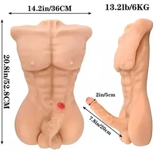 SHAJIE 6.5KG Realistic Sex Doll with Huge Dildo, Real Male Torso, Lifelike Muscles and Anal Tight Holes, Unisex, Sex Toys for Co SHAJIE 6.5KG Realistic Sex Doll with Huge Dildo, Real Male Torso, Lifelike Muscles and Anal Tight Holes, Unisex, Sex Toys for Co