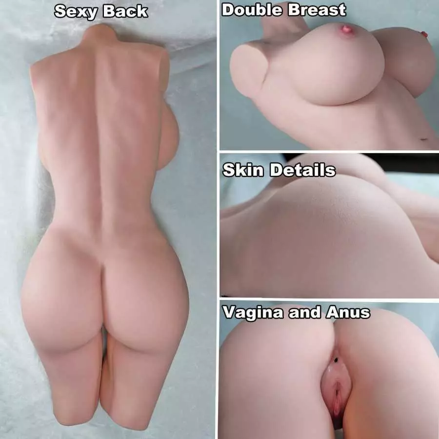 Masturbator Sex Doll of Torso,3D Realistic Butt Anal Doll Vagina, Super Soft Jelly Breast，Real Skin Texture, Anal Sex for Man Bu