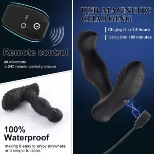 Triple-Stimulation Thrusting Anal Vibrator Prostate Massager - LATUNE, Ultra Quiet Butt Plug with 10 Vibration & 3 Thrusting Mod Triple-Stimulation Thrusting Anal Vibrator Prostate Massager - LATUNE, Ultra Quiet Butt Plug with 10 Vibration & 3 Thrusting Mod