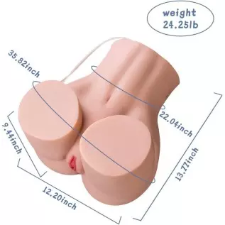 Auto-Sucking Vibrating Ass Sex Doll, Jaspik 24.3LB Pussy Ass Torso with Tight Vaginal, Big Ass Male Sex Doll, Realistic Adult Se