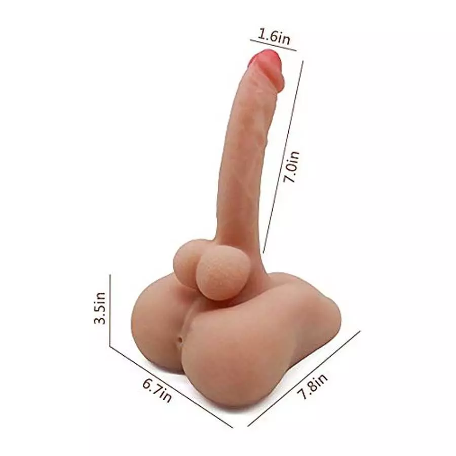 Men Penis Doll, 7 inch Realistic Dildo Flexible G-spot Cock with Flat Base and Tight Anal Hole Unisex Masturbation Toys for Wome