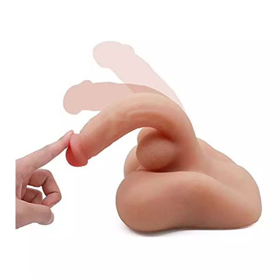 Men Penis Doll, 7 inch Realistic Dildo Flexible G-spot Cock with Flat Base and Tight Anal Hole Unisex Masturbation Toys for Wome