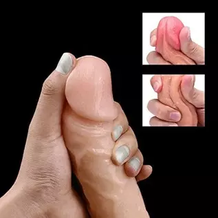 Men Penis Doll, 7 inch Realistic Dildo Flexible G-spot Cock with Flat Base and Tight Anal Hole Unisex Masturbation Toys for Wome