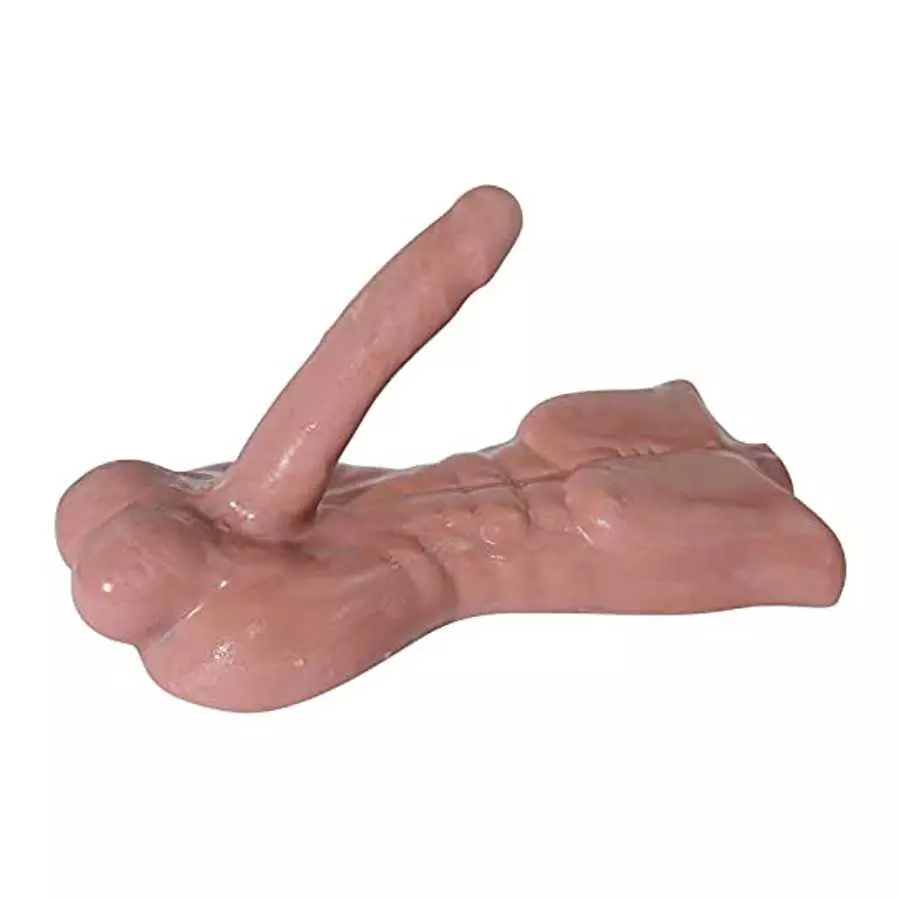 4.4lbs Solid Sex Doll for Women - Mini Male Torso Big Penis Sex Doll with Huge Cock Ball for Couple Sex Toys - 13.3*6.7 inch (Br