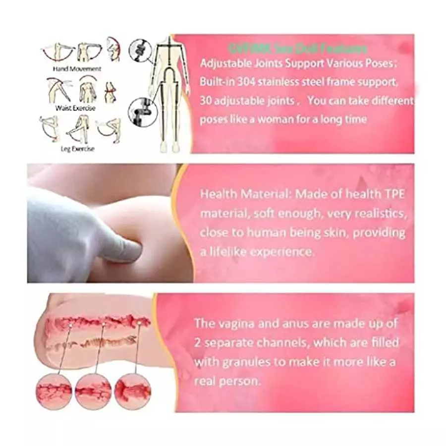 TPE Material 58.27in Female Torso Sex Doll Full-Size Adult Sex Doll Men's Sex Masturbation Realistic 3D Real Toys Shipped in The