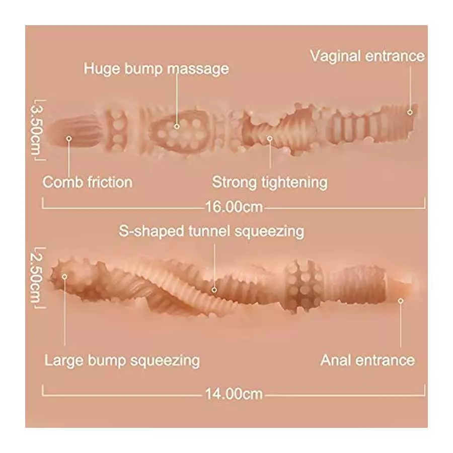 Adult Lifelike Sex Doll Toy - Jaspik Male Masturbator Toy, Extra Curve Female Torso, Big Boobs & Ass, 3D Realistic Tight Vaginal