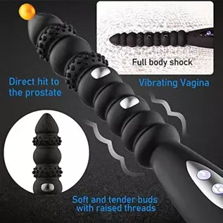 Electric Shock Anal Vibrator Prostate Stimulator 9 Beads Vibrating Anal Plug with 10 Powerful Vibrations 3 Electric Shock Pulse Electric Shock Anal Vibrator Prostate Stimulator 9 Beads Vibrating Anal Plug with 10 Powerful Vibrations 3 Electric Shock Pulse