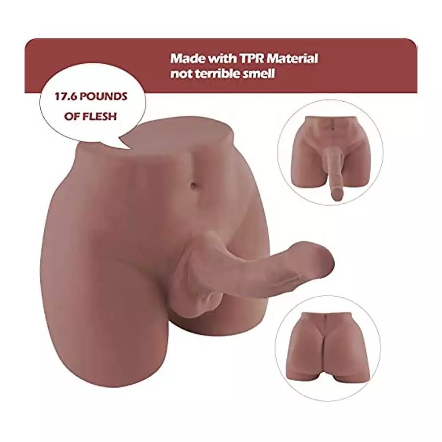 Male Torso Sex Doll for Women Female Sex Love Doll with Realistic Huge Dildo and Tight Anal for Women Masturbation Couple Sex Fu