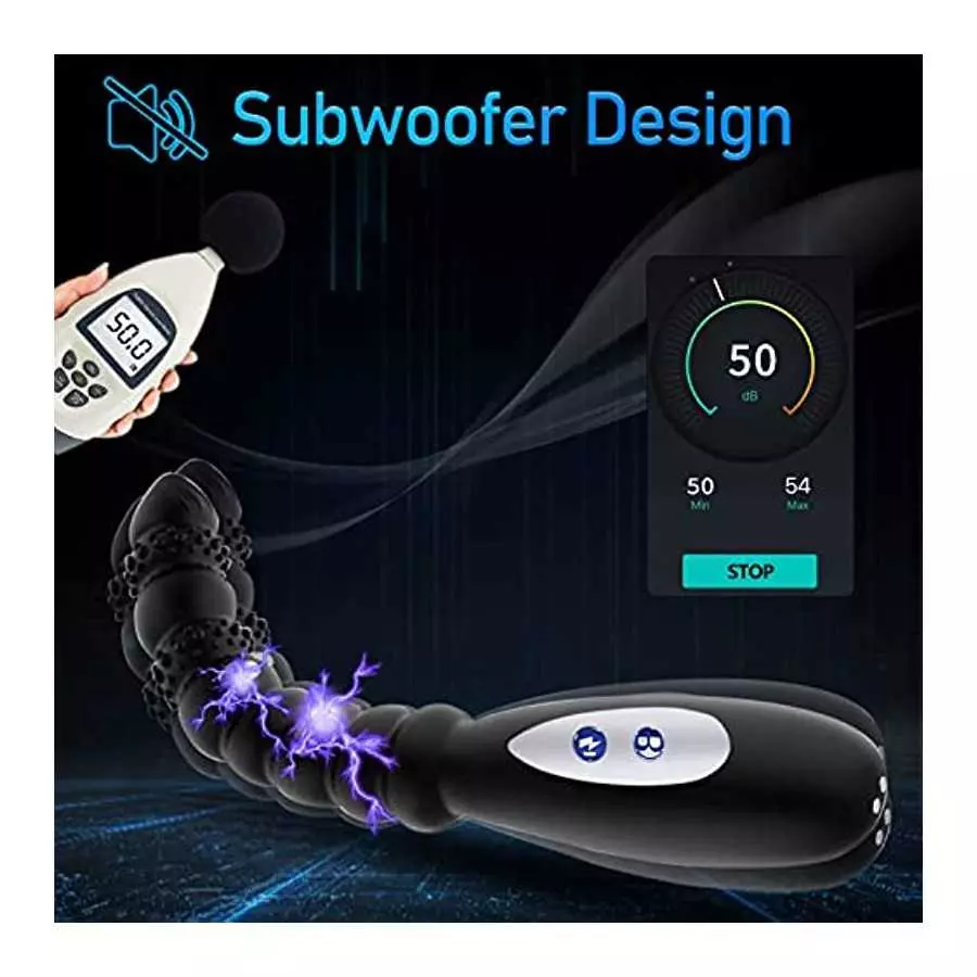 Electric Shock Anal Vibrator Prostate Stimulator 9 Beads Vibrating Anal Plug with 10 Powerful Vibrations 3 Electric Shock Pulse 