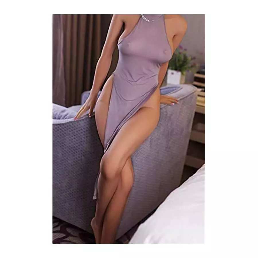 Life Size Real Sex Dolls for Men, Tan Skin Silicone Doll Full Body Sex 5.2ft Adult Big Boobs Love Doll Realistic TPE Female Tors