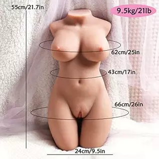 19lbs Realistic Sex Doll Brown, Male Appliance Sex Doll with Soft Big Boobs 3 in 1 Fits Male Big Hips, Life Size Female 1:1 Body