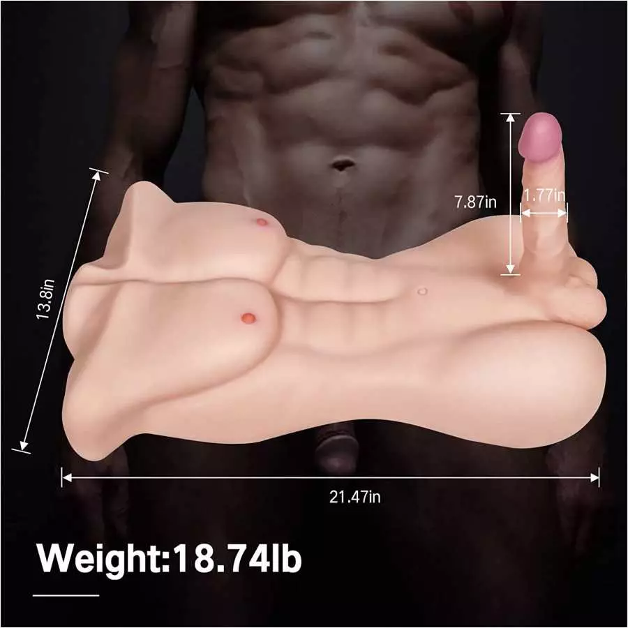Dildo Male Sex Doll with Realistic Dildo Sex Toys for Women, Male Torso Dildos Penis Love Doll with Tight Anal Sex for Female Ma