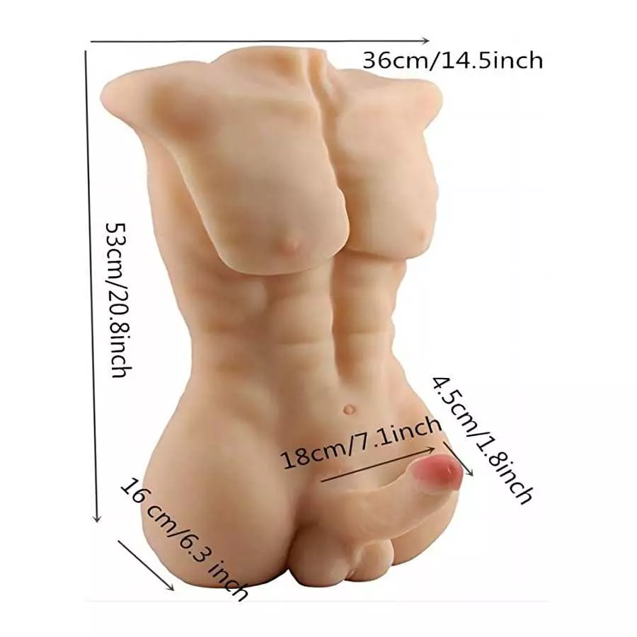 Male Sex Doll Torso Dildo Sex Toy for Women, Huge Penis Love Doll with Tight Anal Sex Realistic Long Dildo Sex Toys for Female M