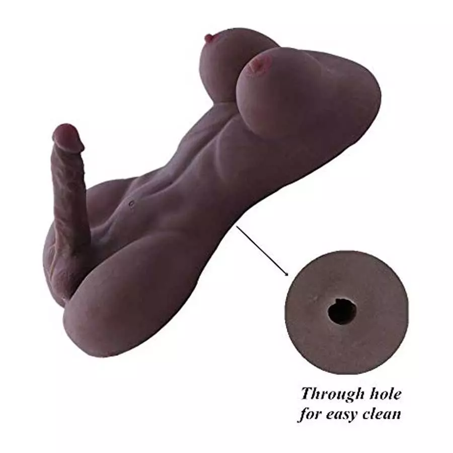 Shemale Sex Doll Torso Adult Sex Toy Realistic Dildo Breasts and Anal Transsexual Love Dolls with Hugh Penis Slideable Balls and
