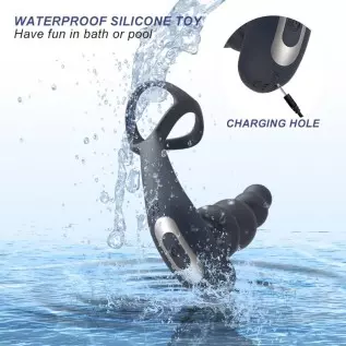 360° Rotating 3 in 1 Anal Vibrator Prostate Massager with Cock Ring, 10 Vibrating & 3 Roating Modes Prostate Stimulor with Vibra 360° Rotating 3 in 1 Anal Vibrator Prostate Massager with Cock Ring, 10 Vibrating & 3 Roating Modes Prostate Stimulor with Vibra