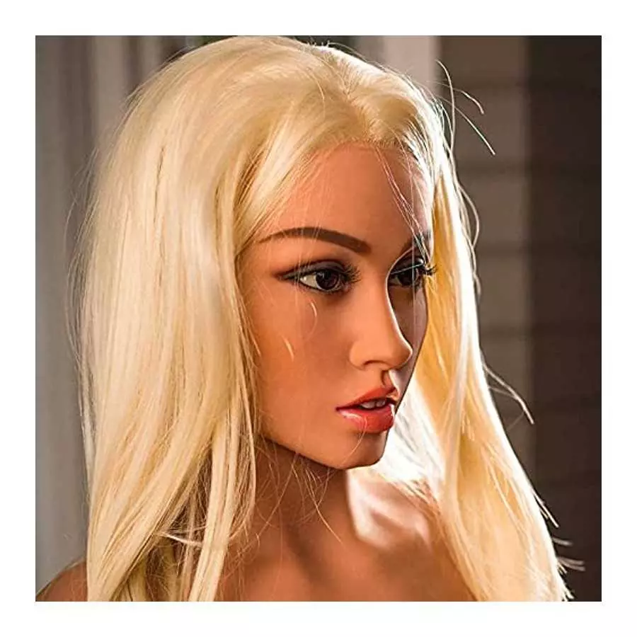 Sex Doll Head with Realistic Mouth with 3D Realistic Textured for Oral Sex,Wheat Skin,7lb Lifelike Male Masturbators Adult Sex T